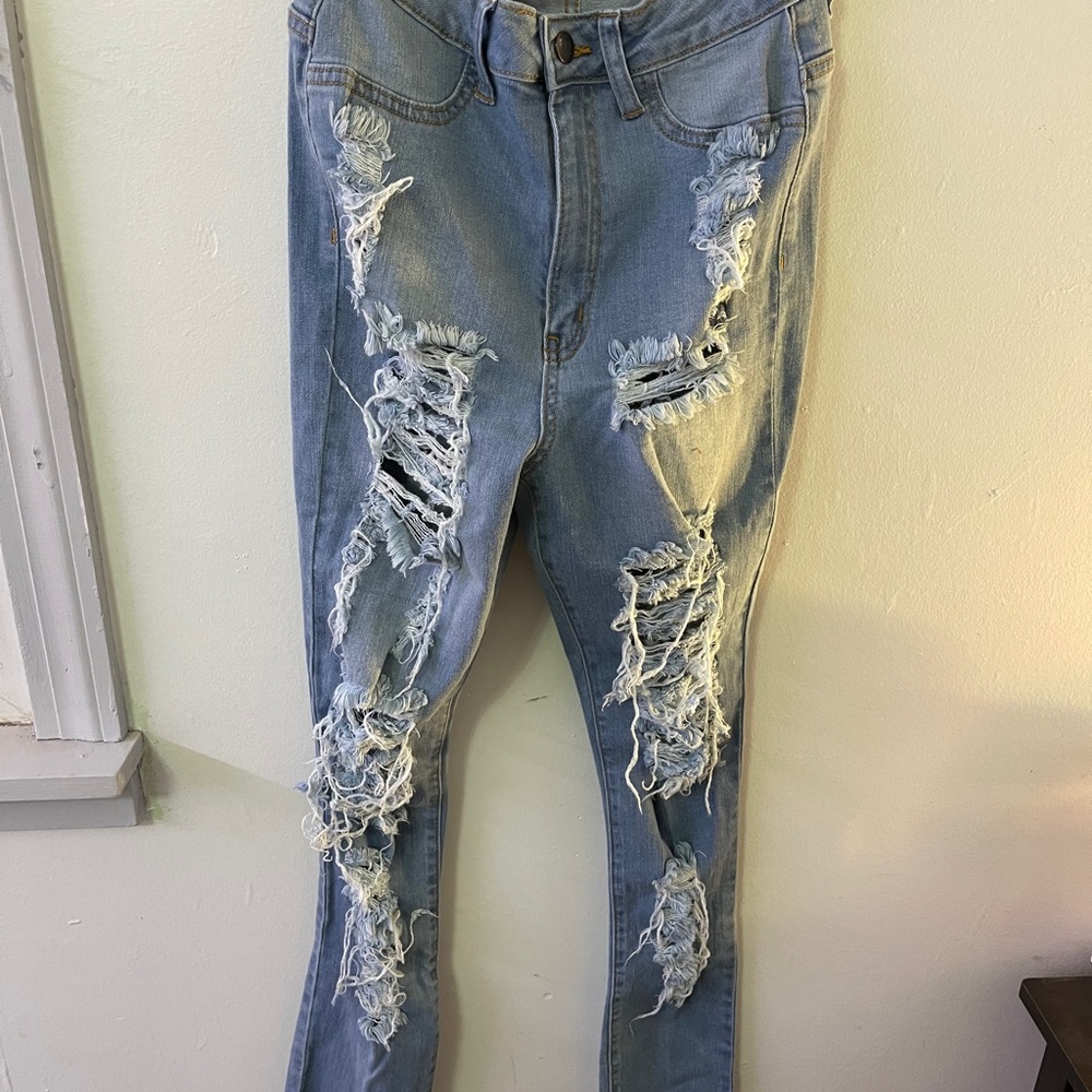 Distressed jeans